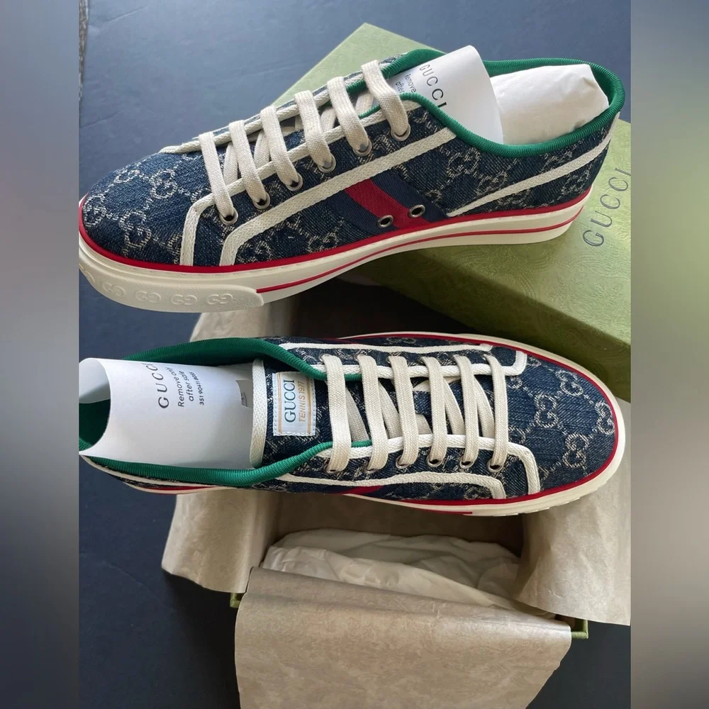 New GG GUCCI TENNIS 1977 SNEAKER Wmn42-US12 - Picture 3 of 16